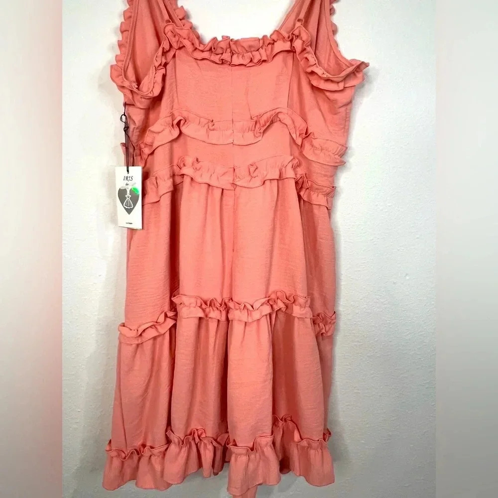 Iris Coral Ruffled Strapped Dress — image 7 of 8